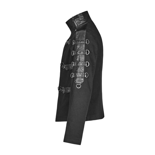 Asymmetrische Punk Rave-Jacke Restraint mit Karabinern - Größe: L