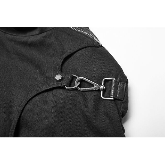 Asymmetrische Punk Rave-Jacke Restraint mit Karabinern - Größe: L