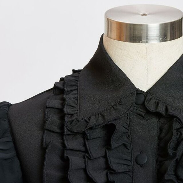 Steampunk Rüschenbluse Prudence schwarz oder weiß schwarz L