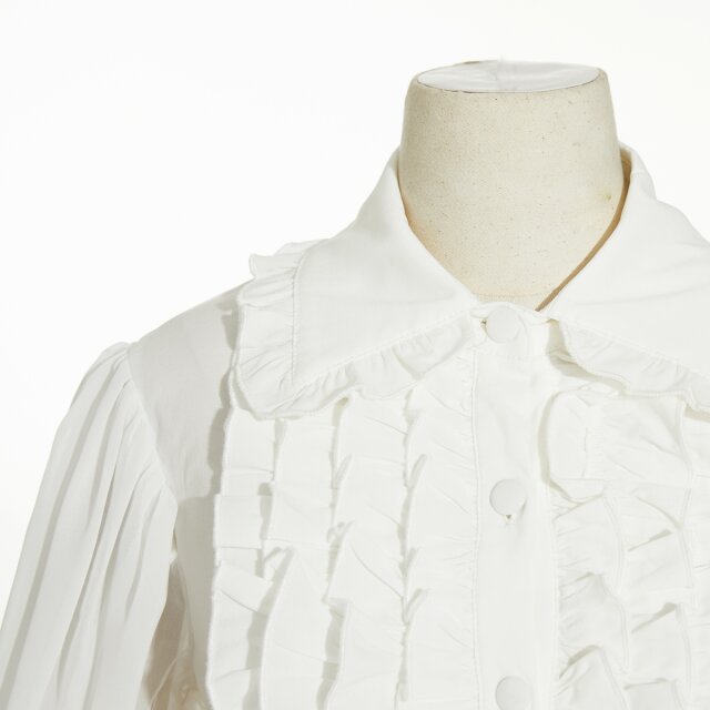 Steampunk Rüschenbluse Prudence schwarz oder weiß weiß L