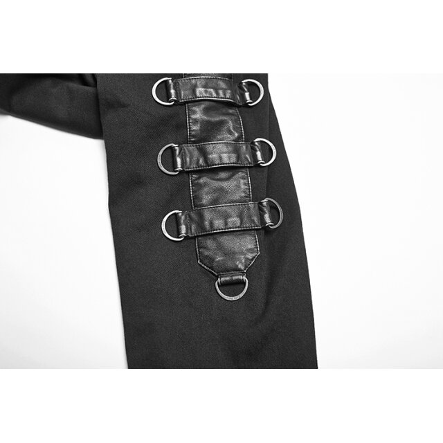 Asymmetrische Punk Rave-Jacke Restraint mit Karabinern - Größe: XXL