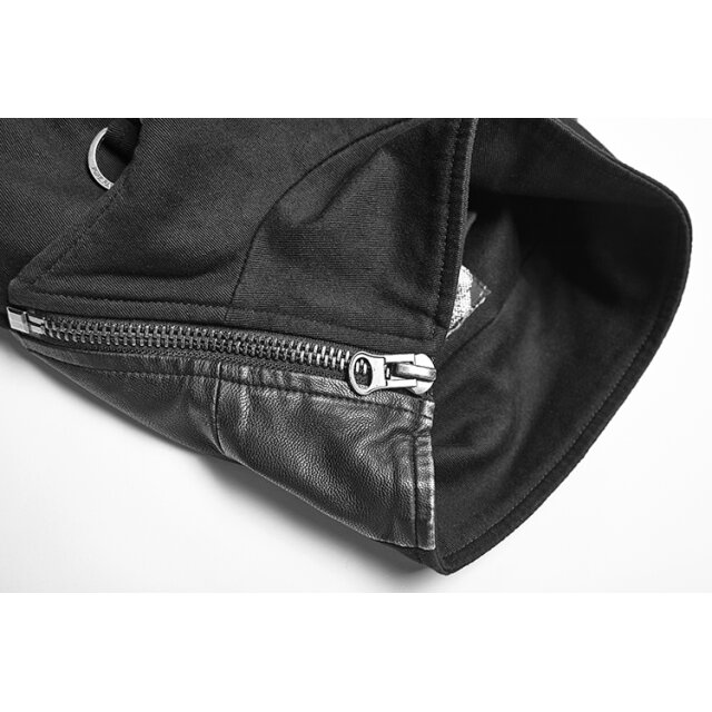 Asymmetrische Punk Rave-Jacke Restraint mit Karabinern - Größe: XXL