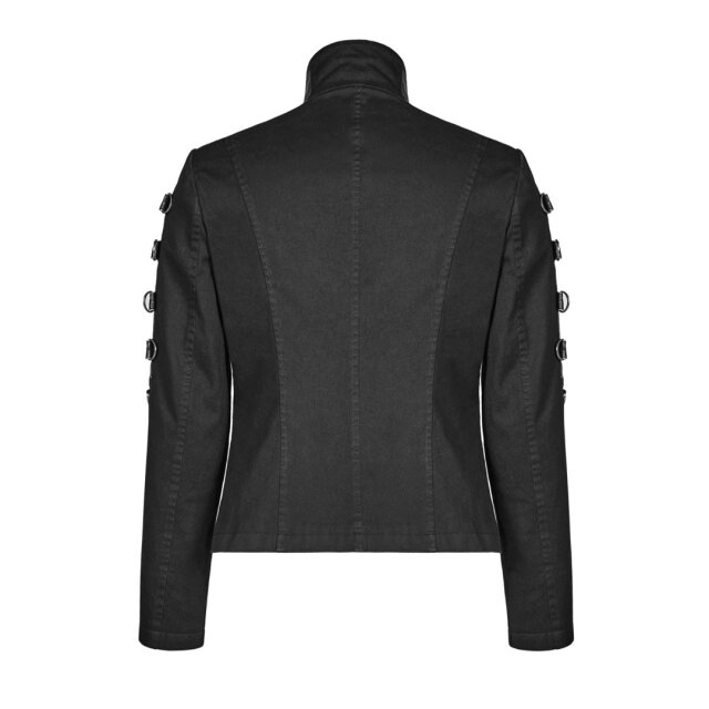 Asymmetrische Punk Rave-Jacke Restraint mit Karabinern - Größe: XXL
