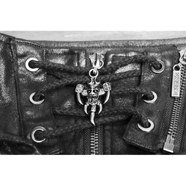 Punk Rave Kunstlederkapuze Carnifex mit asymmetrischer Schulterpartie F.XS-S