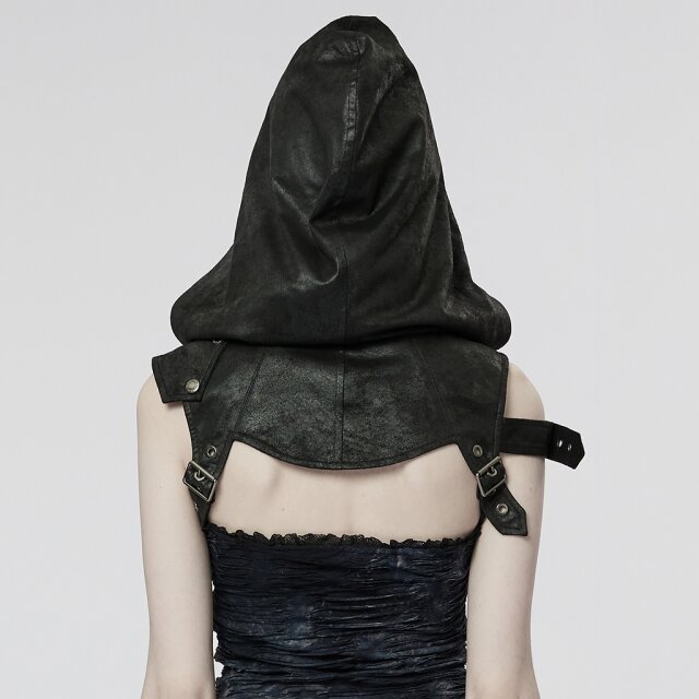 Punk Rave Kunstlederkapuze Carnifex mit asymmetrischer Schulterpartie F.XS-S