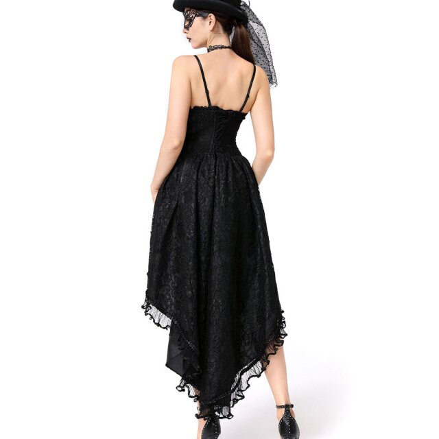 Dunkelromantisches Vokuhila Korsagenkleid Nevermore S