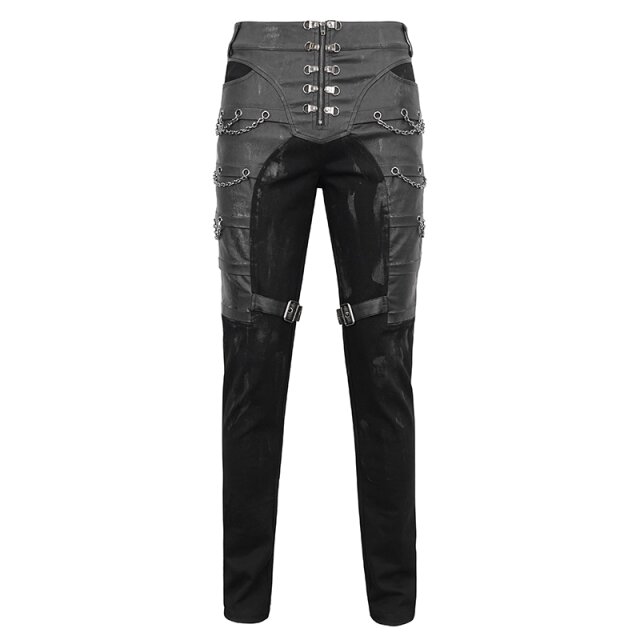 Fleckige Distressed Jeans Judgment Day mit Kunstleder und Ketten