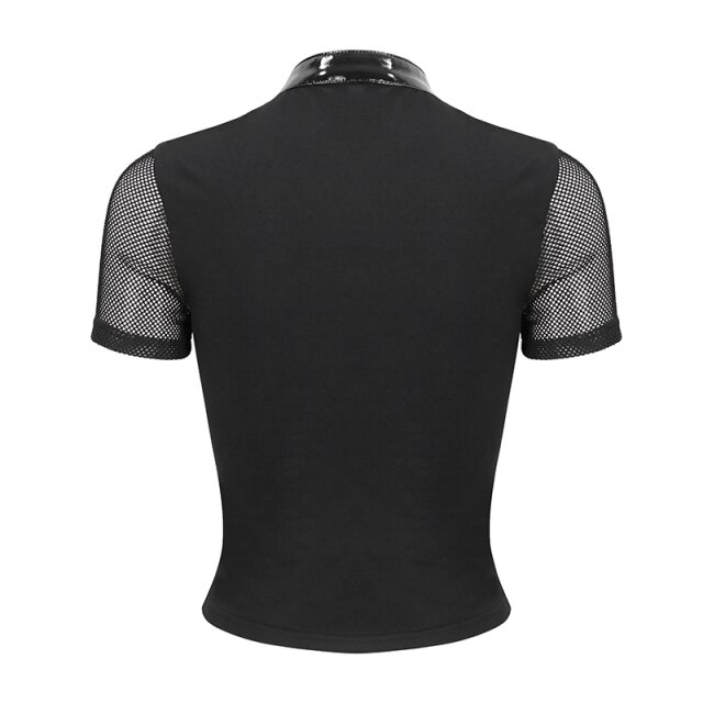 Devil Fashion Shirt Flash Me mit geschnürtem Lack-Blitz S