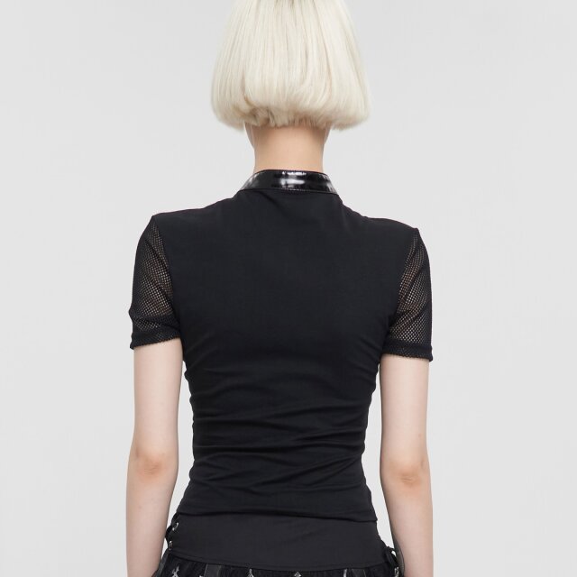 Devil Fashion Shirt Flash Me mit geschnürtem Lack-Blitz 3XL