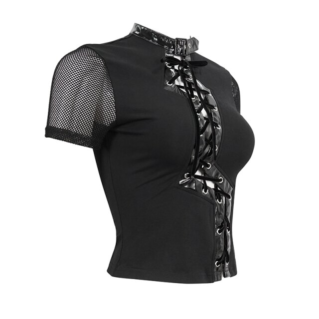 Devil Fashion Shirt Flash Me mit geschnürtem Lack-Blitz 3XL