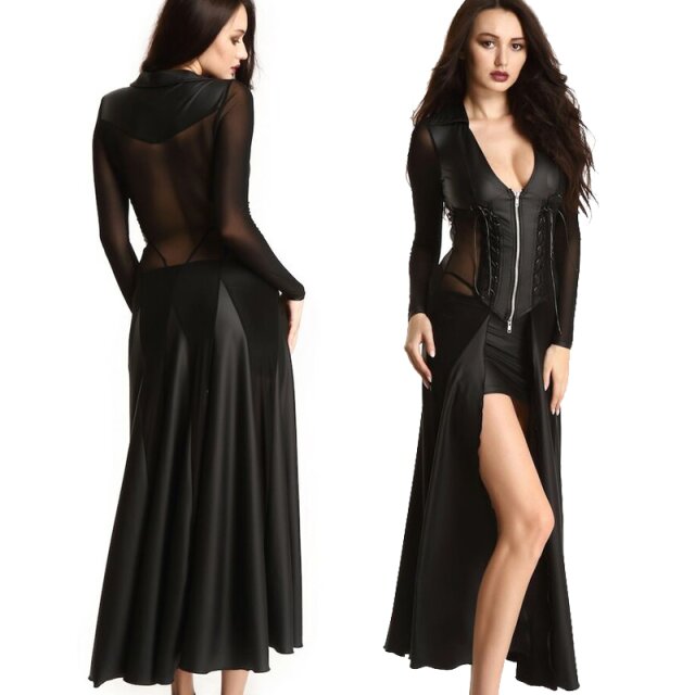 Verführerischer Wetlook Mantel Allura XXL