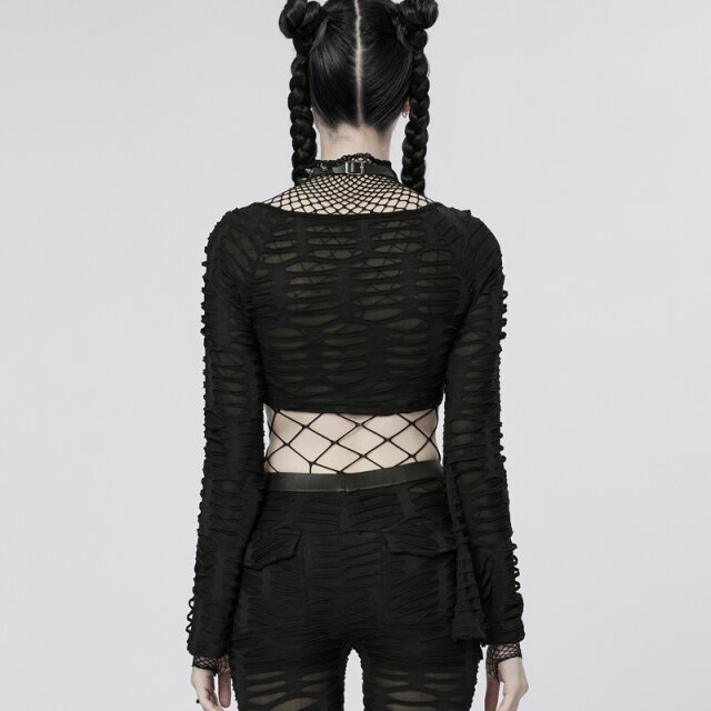 PUNK RAVE Kurzes Destroyed Gothic Knotentop XS-S
