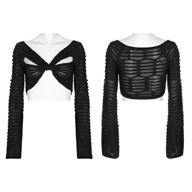 PUNK RAVE Kurzes Destroyed Gothic Knotentop XS-S