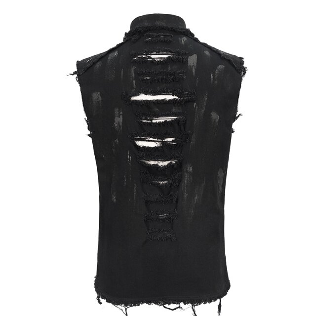 Devil Fashion Punk Denim Waistcoat Anarchy