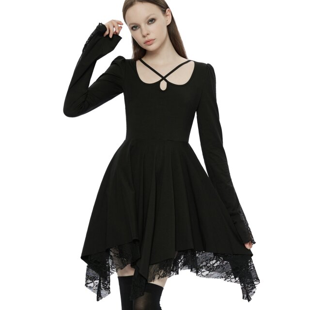 PUNK RAVE Minikleid Ophelia mit fransigem Rock XL-XXL