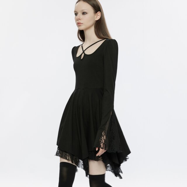 PUNK RAVE Minikleid Ophelia mit fransigem Rock XL-XXL