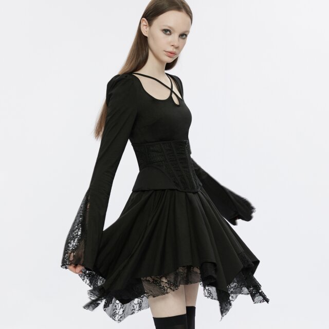 PUNK RAVE Minikleid Ophelia mit fransigem Rock XL-XXL