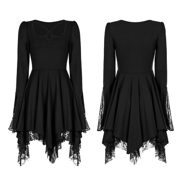 PUNK RAVE Minikleid Ophelia mit fransigem Rock XL-XXL