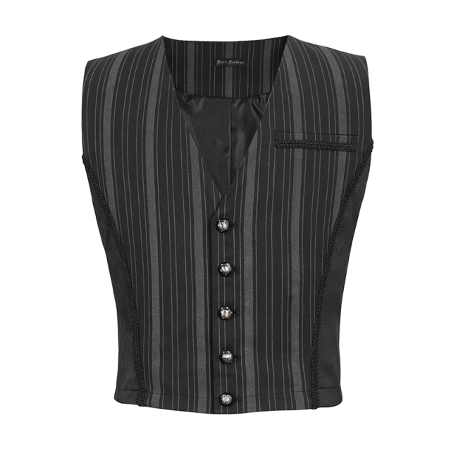 Steampunk Pinstripe Waistcoat Alfred with Detachable Tails