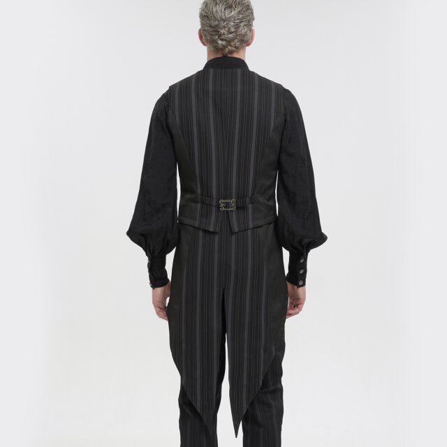 Steampunk Nadelstreifenweste Alfred mit abnehmbaren Frackschößen XXL