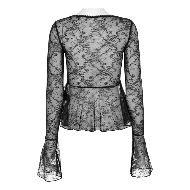 Transparente Punk Rave Schößchenbluse Im No Angel XS-S