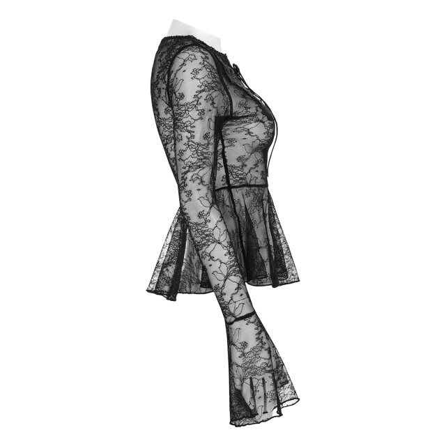 Transparente Punk Rave Schößchenbluse Im No Angel XS-S