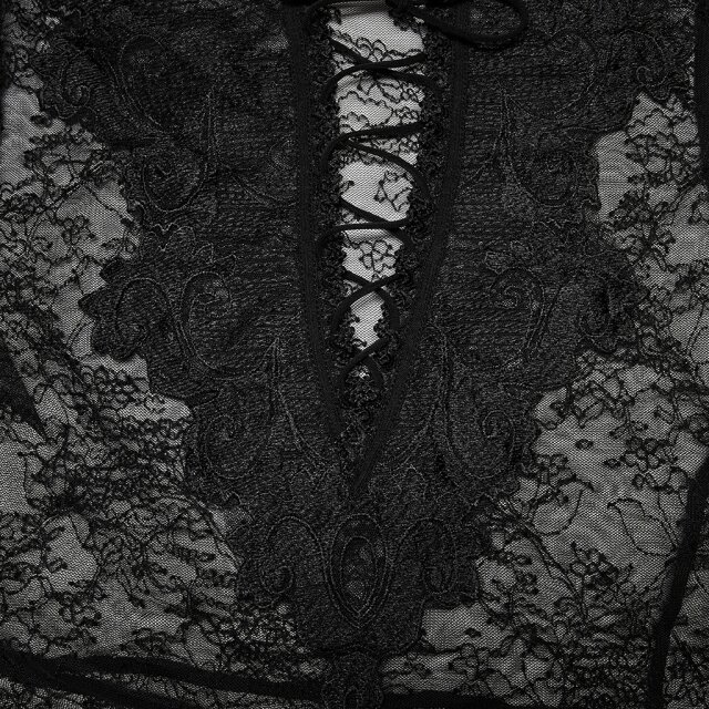 Transparente Punk Rave Schößchenbluse Im No Angel XS-S