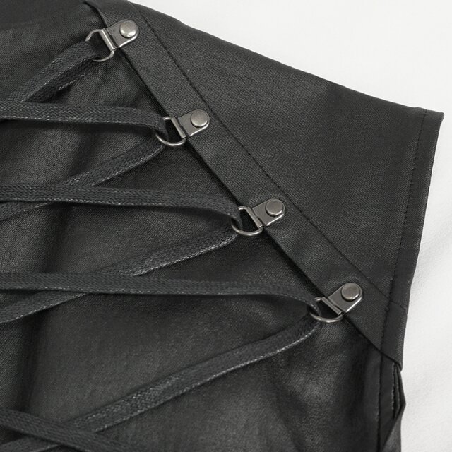 Devil Fashion Waistcoat Artefakt in Leather Optics with Chain Spine