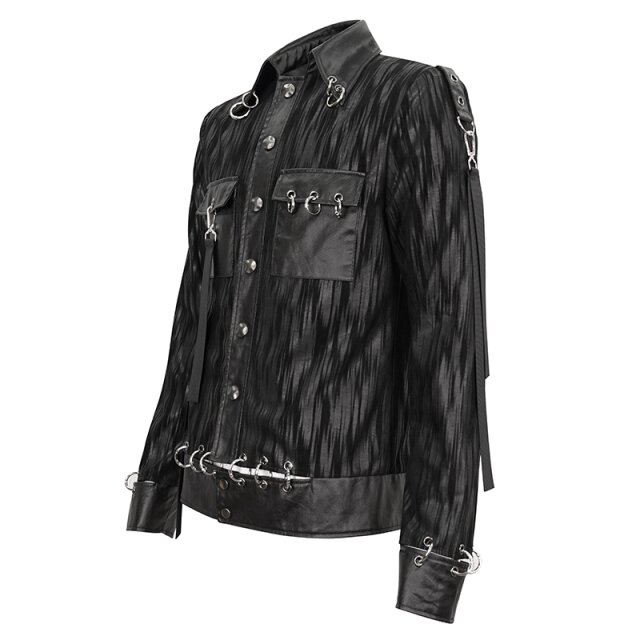 Devil Fashion Punk Jacke Lost mit Piercing-Ringen 4XL