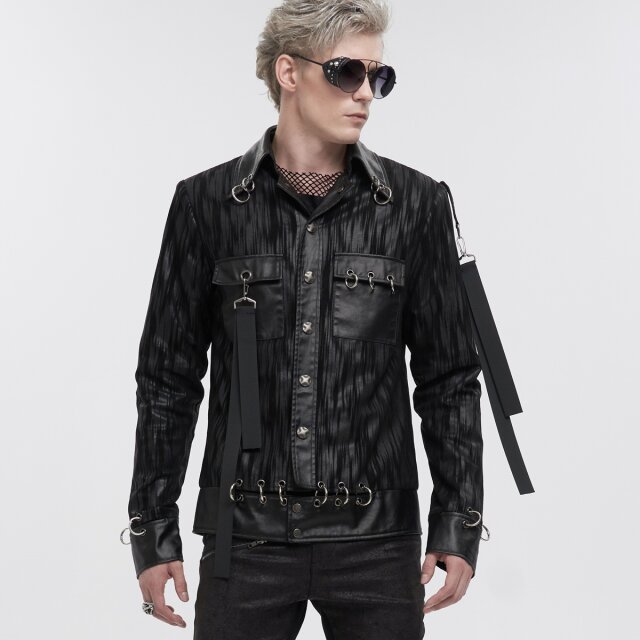 Devil Fashion Punk Jacke Lost mit Piercing-Ringen 4XL