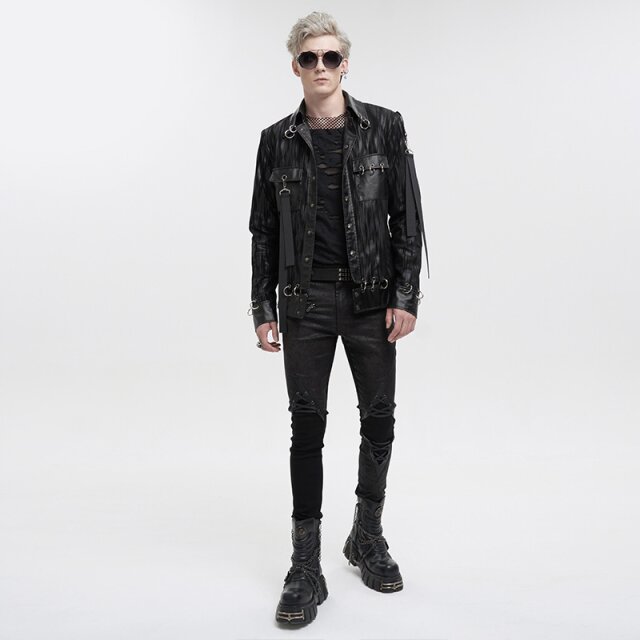 Devil Fashion Punk Jacke Lost mit Piercing-Ringen 4XL