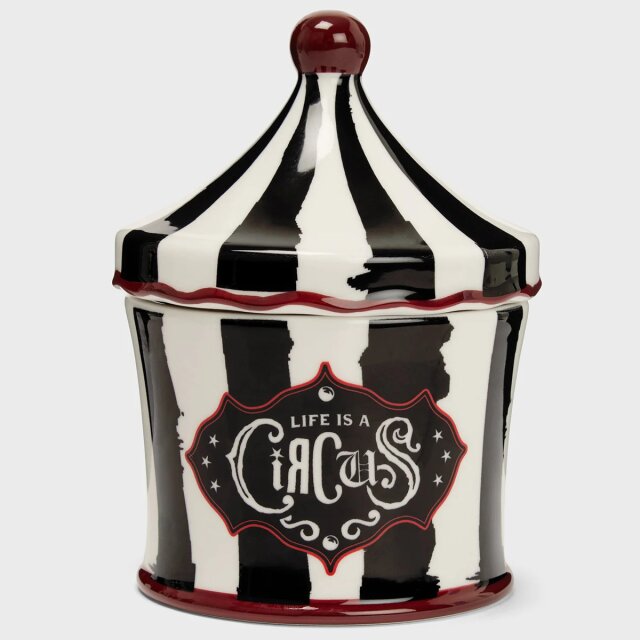 KILLSTAR Tricks N Chills Jar - ceramic jar with lid in the shape of a small circus tent in three sizes