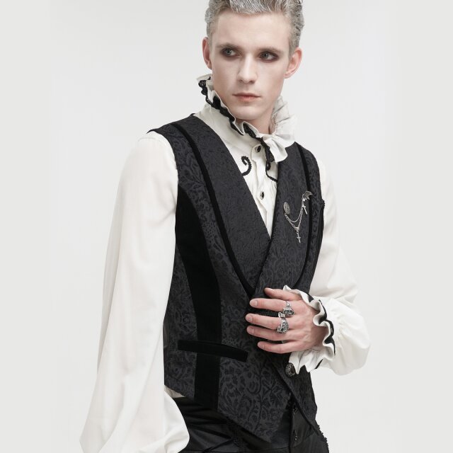 Devil Fashion viktorianische Weste Lucius in zwei Farb-Optionen schwarz 3XL