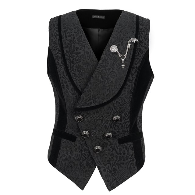 Devil Fashion viktorianische Weste Lucius in zwei Farb-Optionen schwarz 3XL
