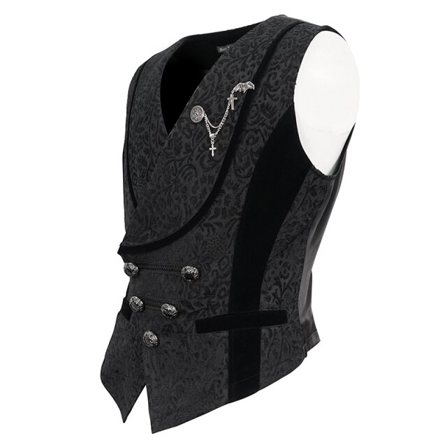 Devil Fashion viktorianische Weste Lucius in zwei Farb-Optionen schwarz 3XL