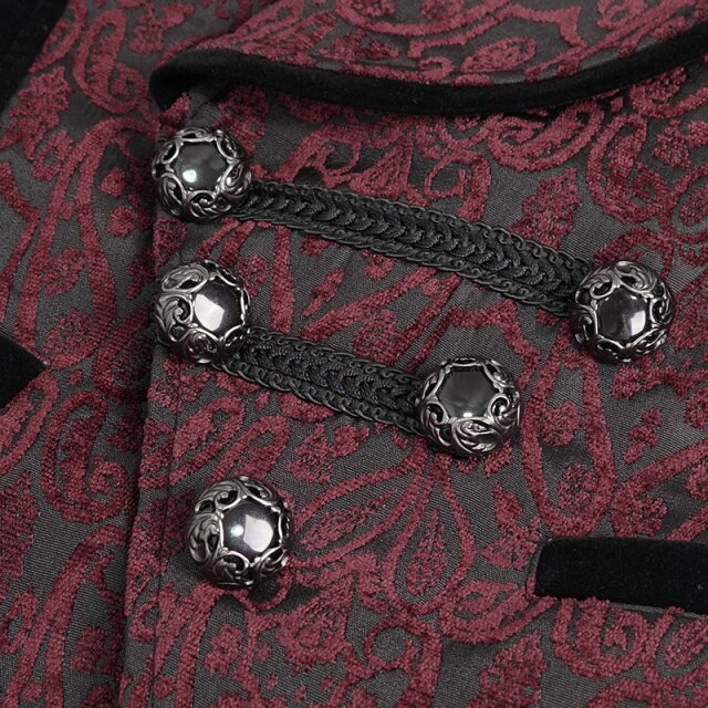 Devil Fashion viktorianische Weste Lucius in zwei Farb-Optionen rot-schwarz 4XL