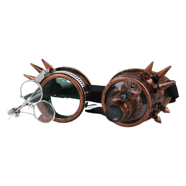 Steampunk goggles in antique silver or copper with...