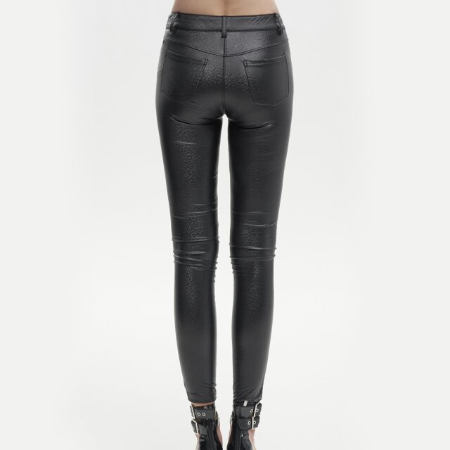 Punkige Damen Kunstlederhose Sleepless mit Netz 3XL