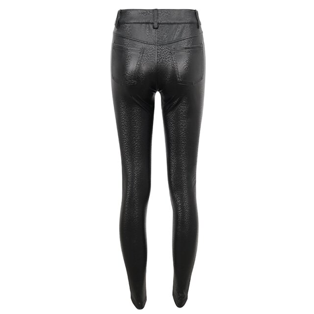 Punkige Damen Kunstlederhose Sleepless mit Netz 3XL