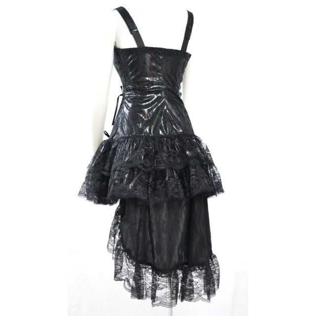 Gothic Vinyl with Lace Corset Dress Mullet