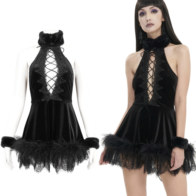 Seductive Devil Fashion burlesque mini dress in fluffy...