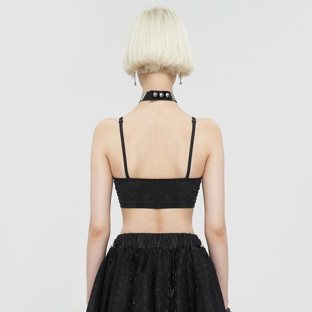 Crop Top mit Lack-Halsband 3XL-4XL