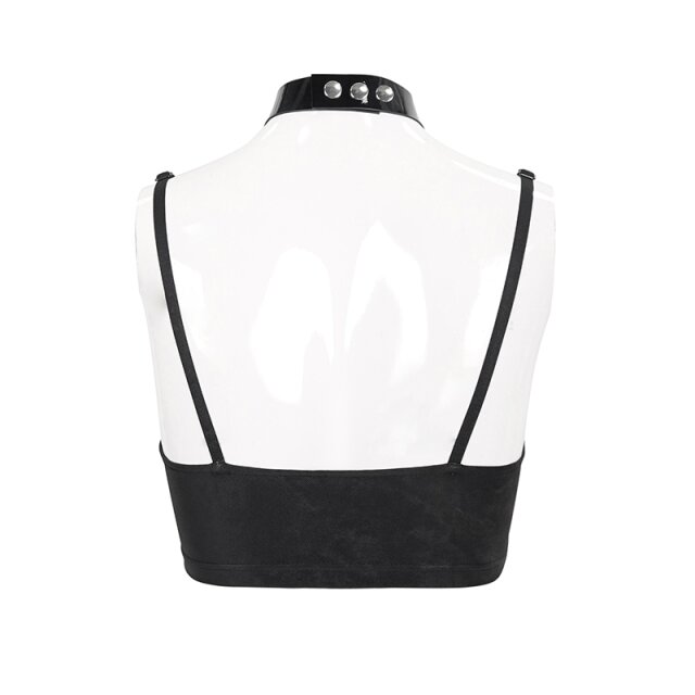 Crop Top mit Lack-Halsband 3XL-4XL