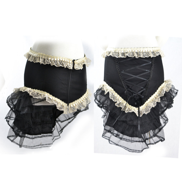 Burlesque lace bustle, black/cream - size: 42 - colour...