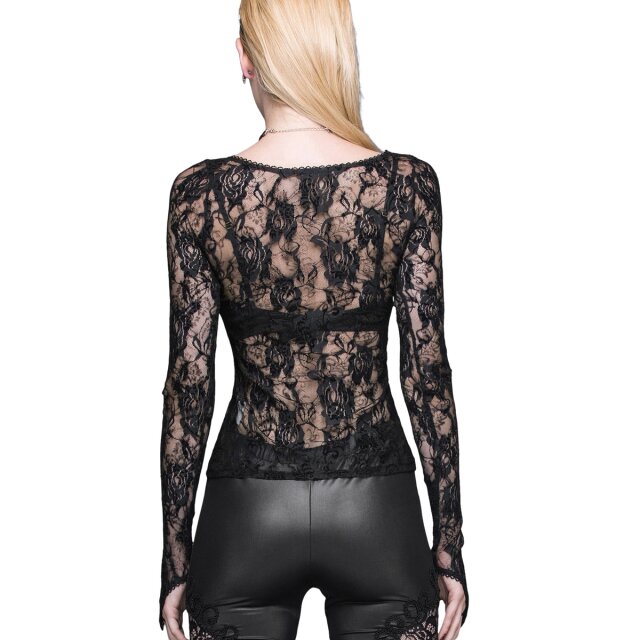 Devil Fashion Langarm-Spitzenshirt M
