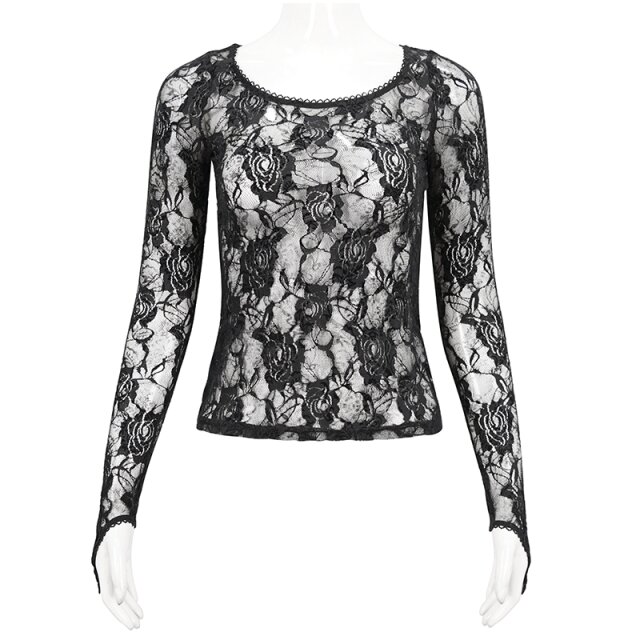 Devil Fashion Langarm-Spitzenshirt M