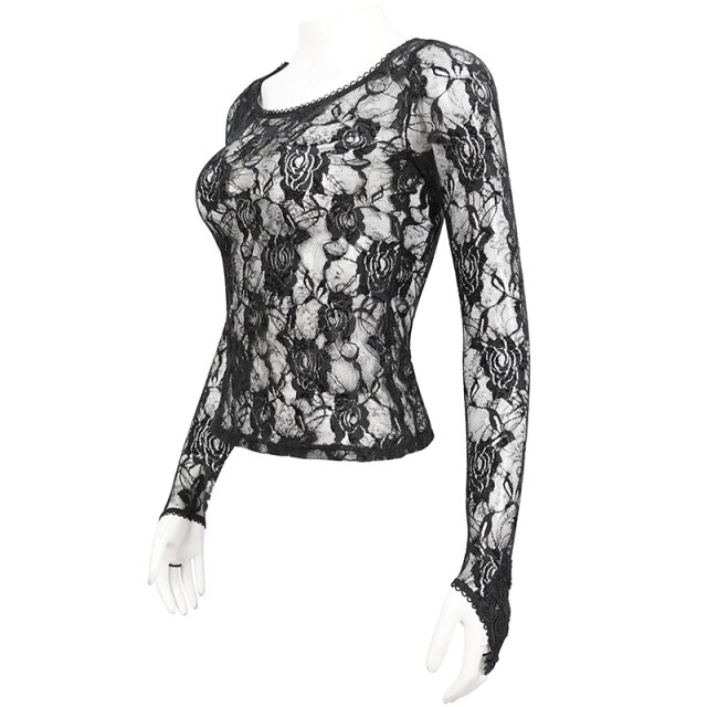 Devil Fashion Langarm-Spitzenshirt M