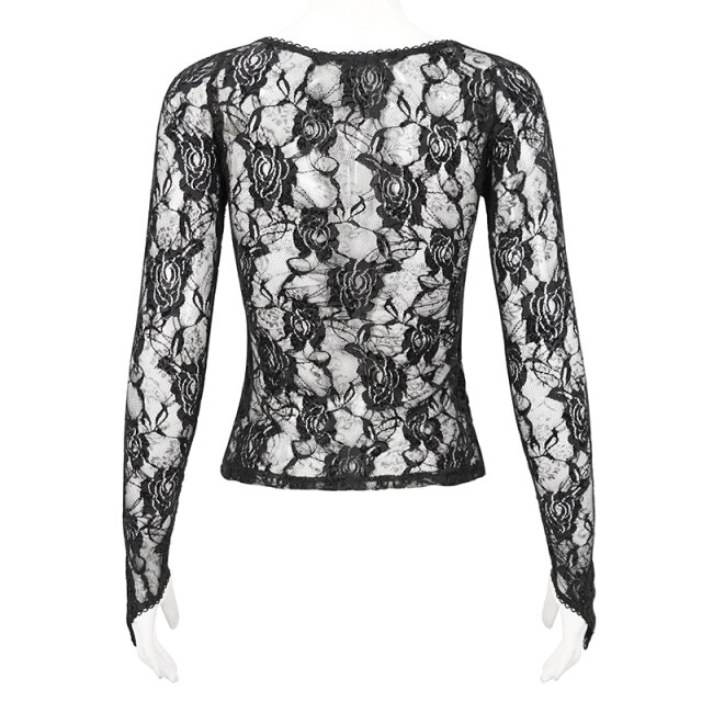 Devil Fashion Langarm-Spitzenshirt M