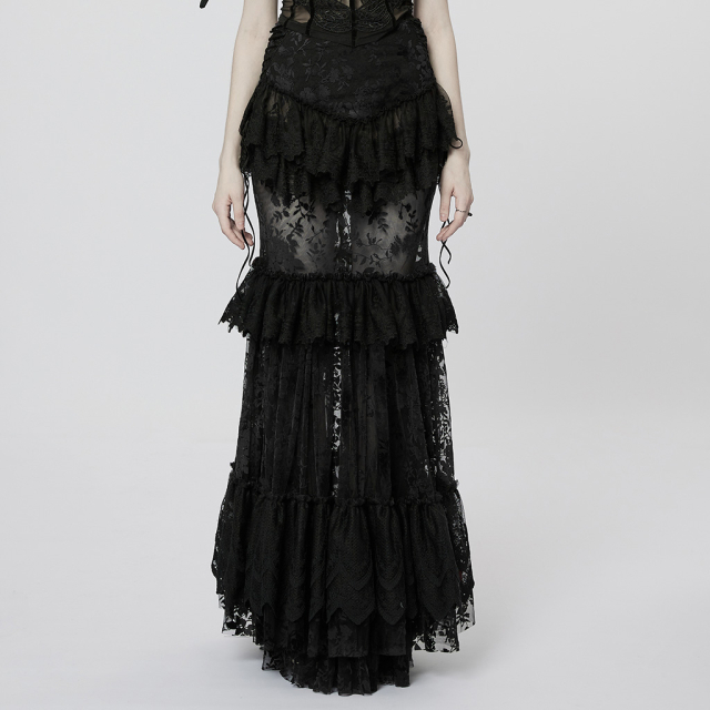 Transparent Victorian Goth Flounce Skirt Ghoul Chronicals