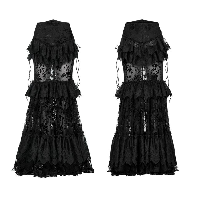 Transparenter Victorian Goth Volantrock Ghoul Chronicals S